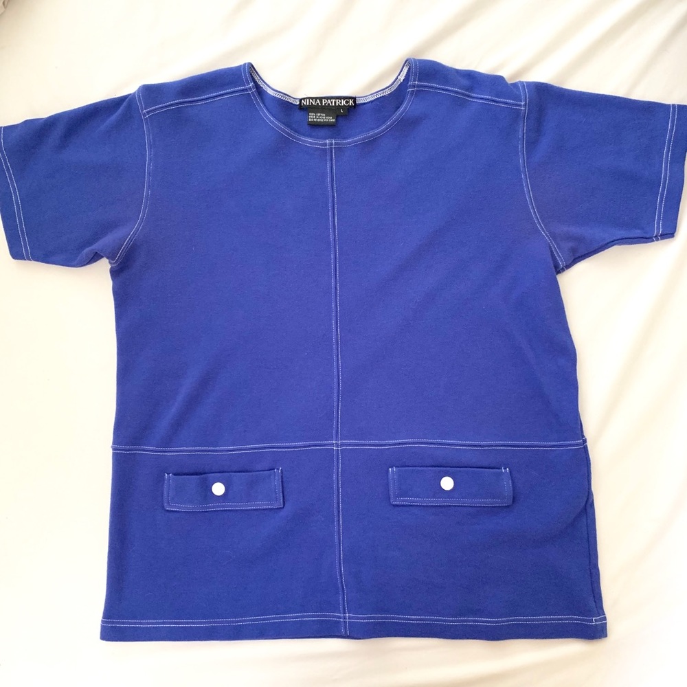 Vintage Blue Cotton Blouse
